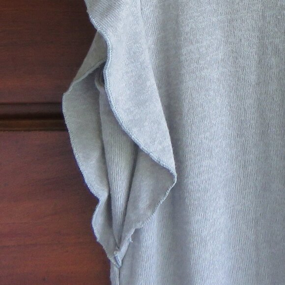 Jun & Ivy XS Light Gray Knit Flutter Sleeve Pocket Top Tee Shirt - Style# 4456 - Picture 13 of 14